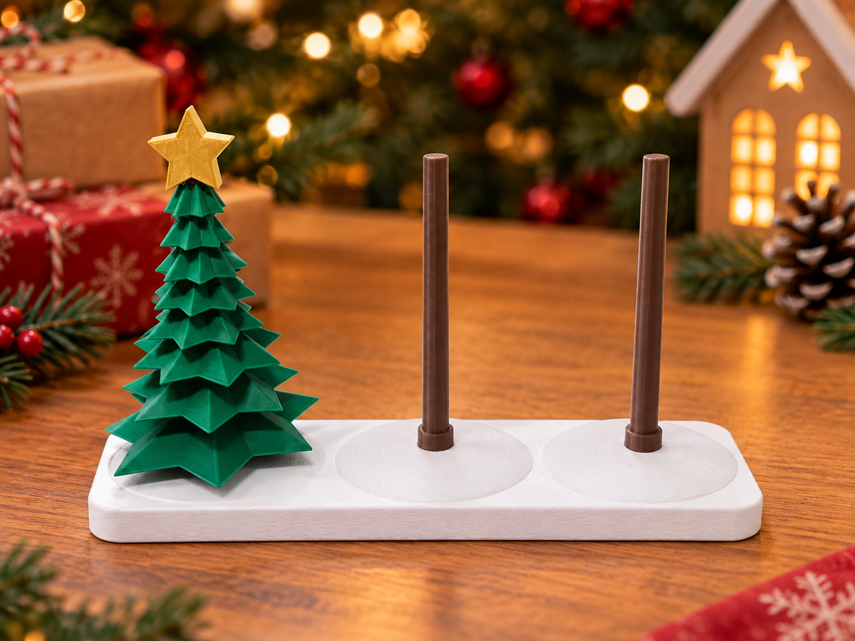 Christmas Tree Tower of Hanoi – 3D Printed Puzzle