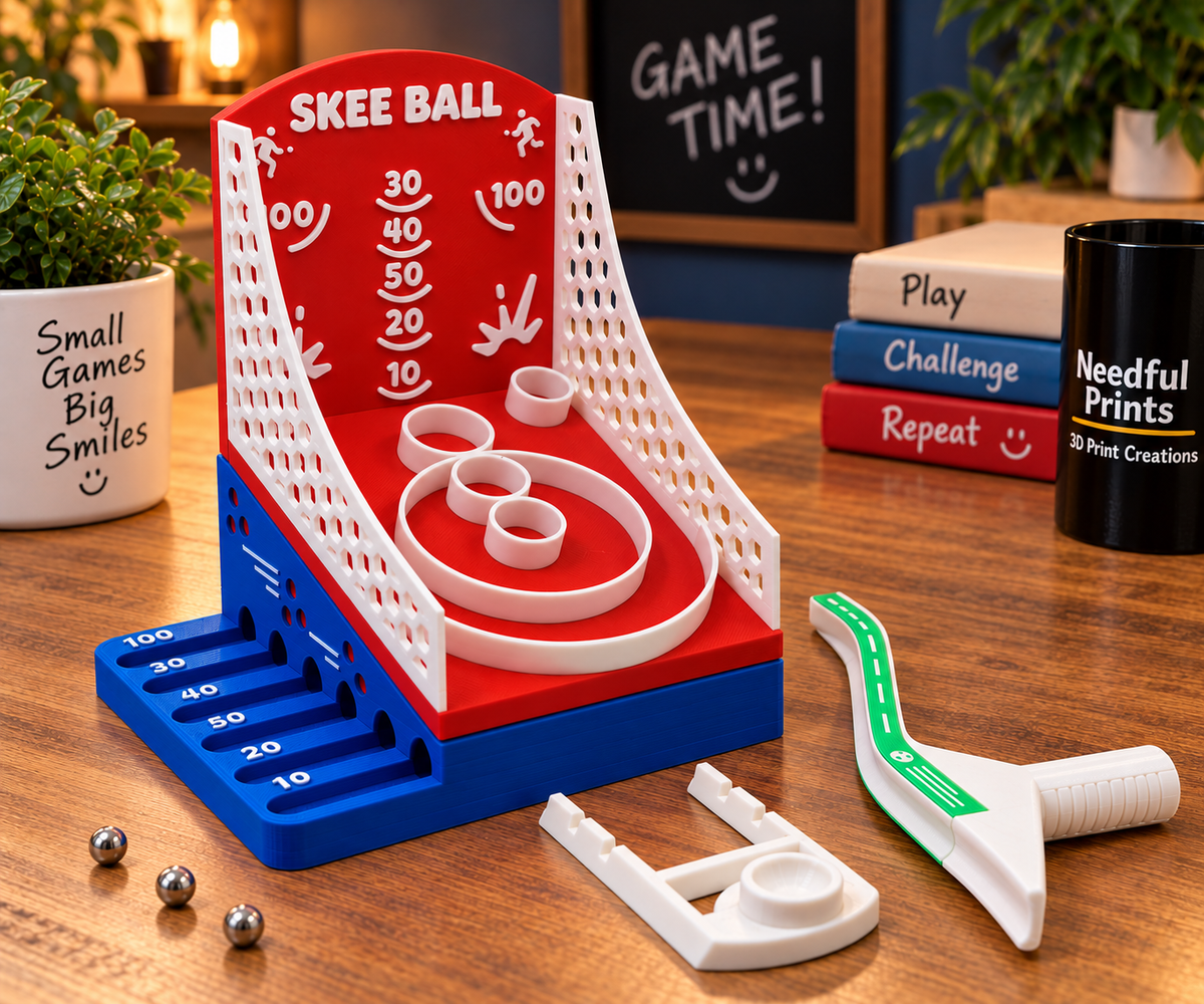 Mini Tabletop Skee Ball Game – 3D Printed Desktop Game
