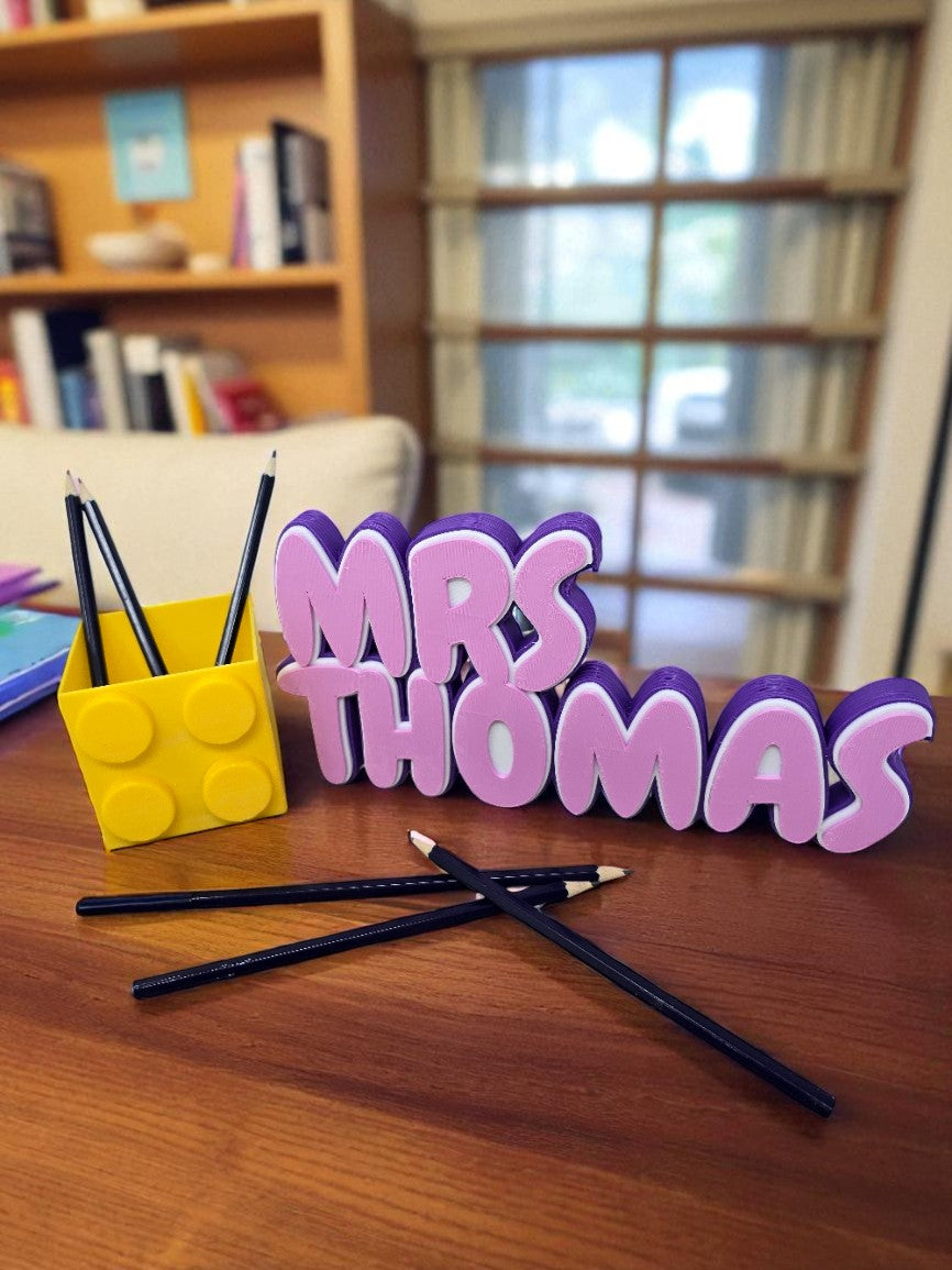 Custom 3D Printed Nameplate | Teacher nameplate | Personalized Desk Sign | Unique Gift for Office, School, or Car