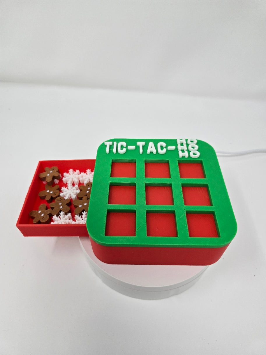 Christmas Tic-Tac-HoHoHo Game – Festive 3D Printed Holiday Tic Tac Toe Set
