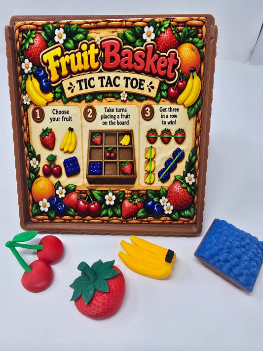 Fruit Basket Tic Tac Toe – 3D Printed Fruit-Themed Board Game