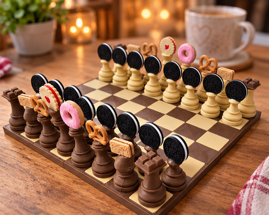 Bakery Chess & Draughts – 2-in-1 3D Printed Board Game