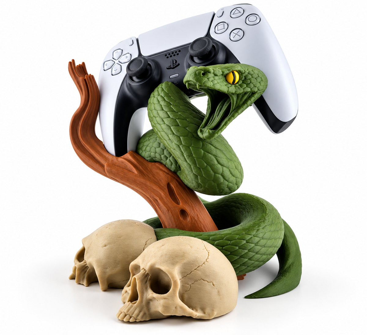 3D Printed Snake & Skull Controller Stand – PS5 Compatible