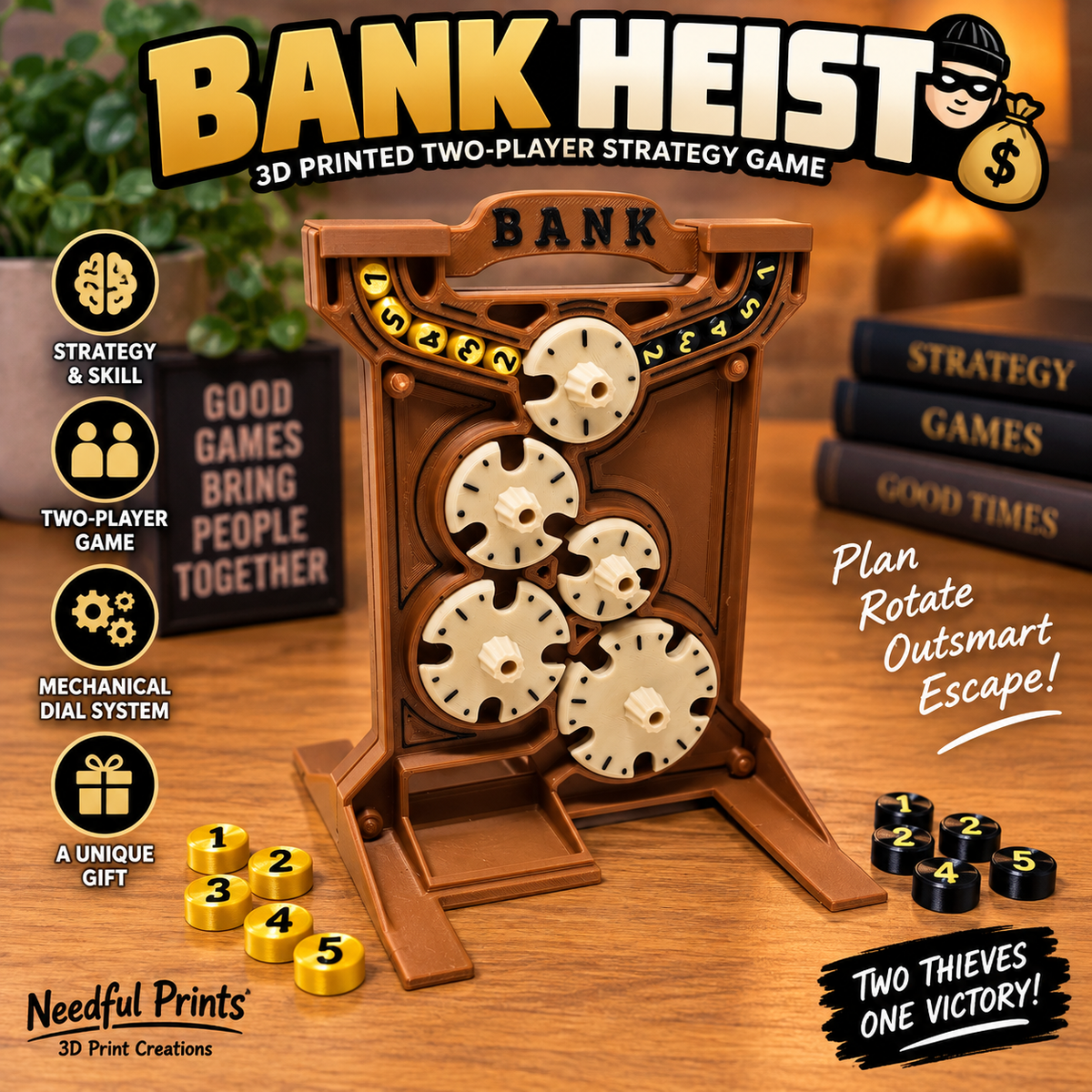 Bank Heist – 3D Printed Two-Player Strategy Game
