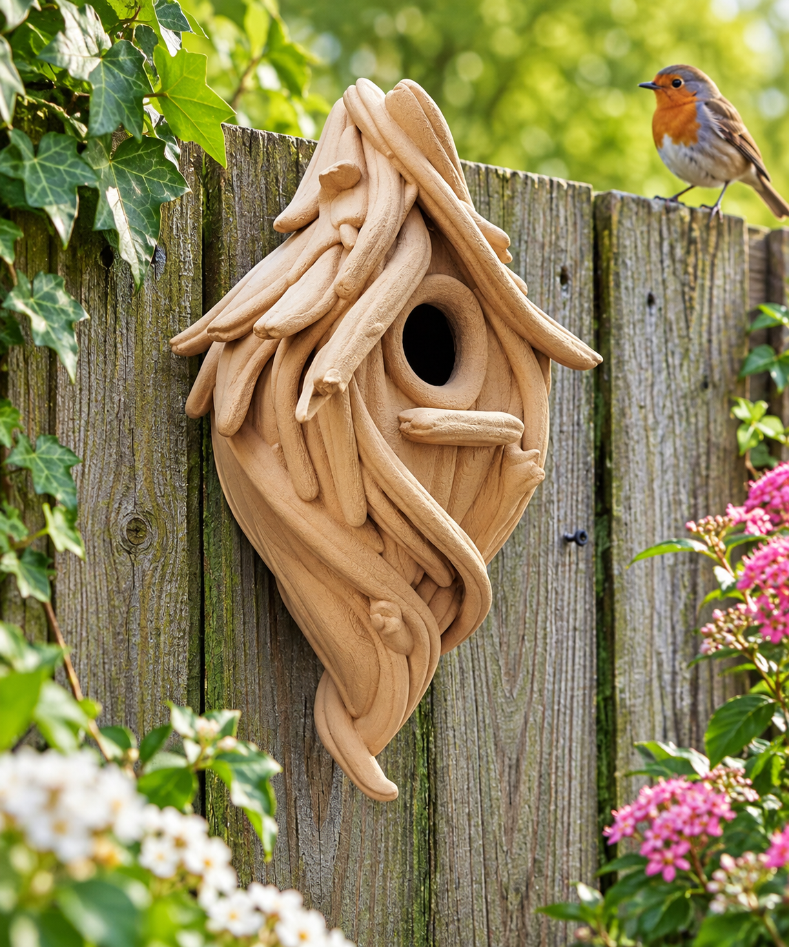Enchanted driftwood Birdhouse – 3D Printed Garden Bird House