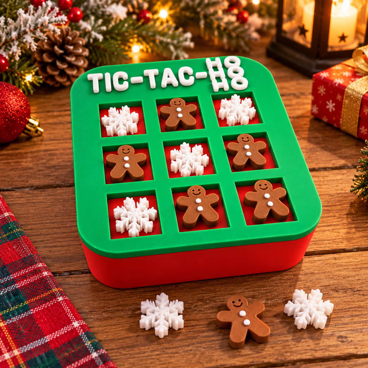 Christmas Tic-Tac-HoHoHo – 3D Printed Festive Game