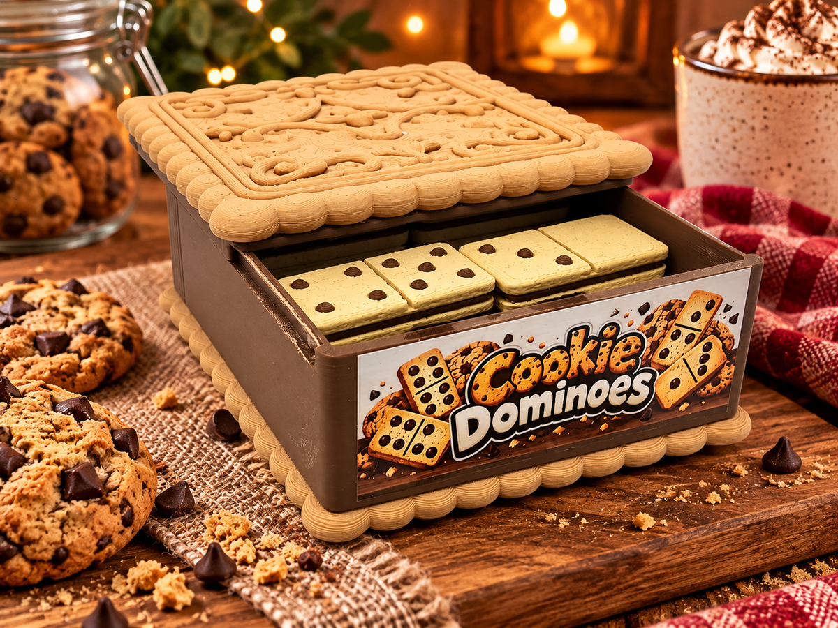 Biscuit Dominoes – 3D Printed Domino Set with Biscuit Box