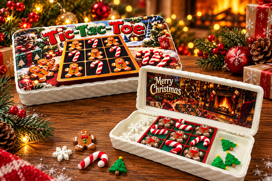 Christmas Tic Tac Toe Gift Set – 3D Printed Festive Game