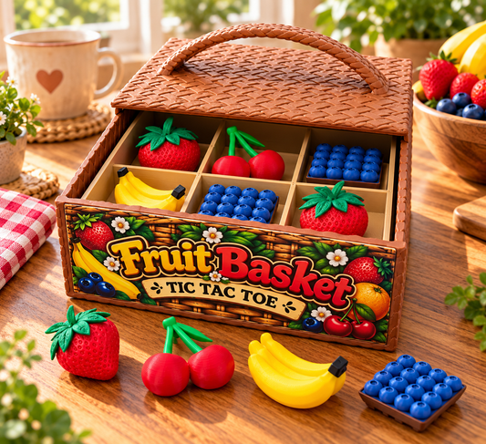 Fruit Basket Tic Tac Toe – 3D Printed Fruit-Themed Board Game