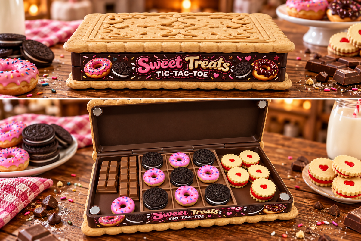 Sweet Treats Tic-Tac-Toe – 3D Printed Biscuit Box Game