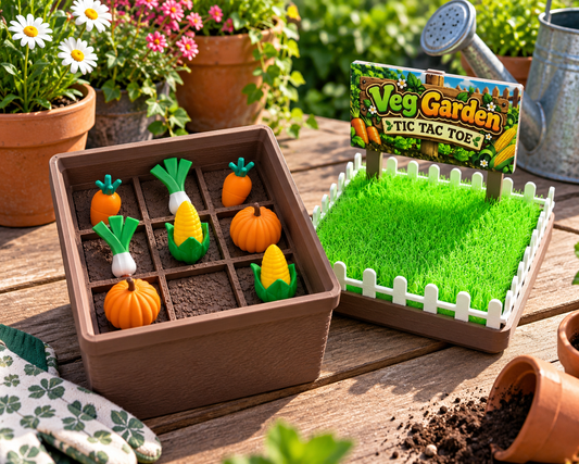 Veg Garden Tic Tac Toe – 3D Printed Garden-Themed Strategy Game