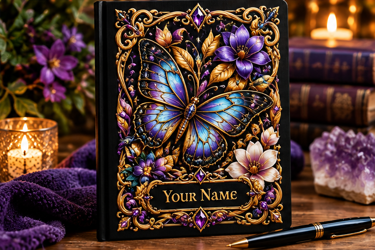 Personalised A5 Hardback Journal – Custom Name & Raised UV Printed Design