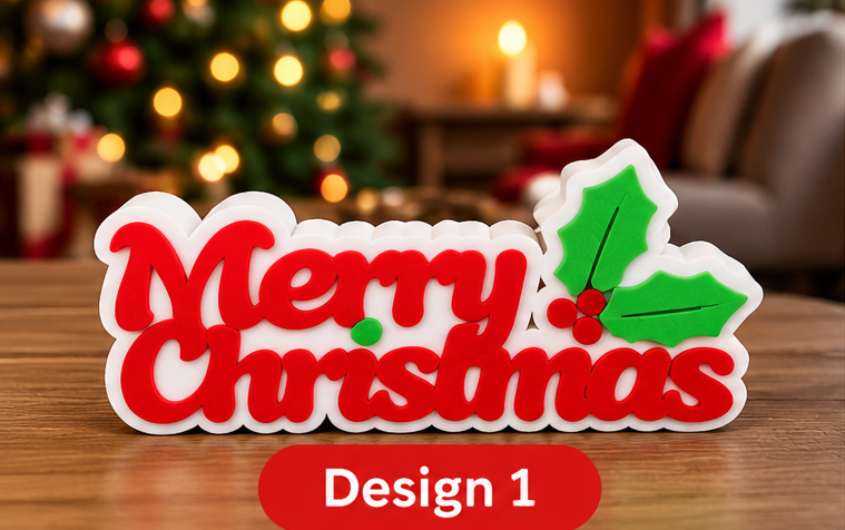 Merry Christmas Signs – 3D Printed Festive Decorations