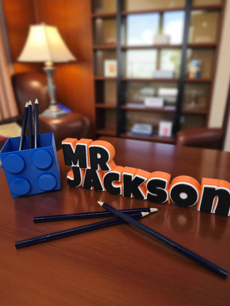 Custom 3D Printed Nameplate | Teacher nameplate | Personalized Desk Sign | Unique Gift for Office, School, or Car