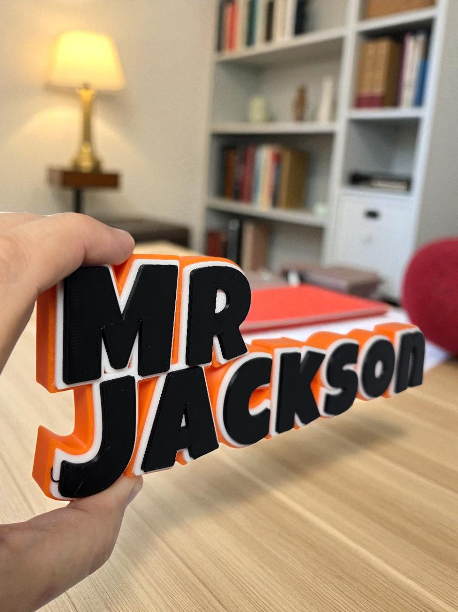 Custom 3D Printed Nameplate | Teacher nameplate | Personalized Desk Sign | Unique Gift for Office, School, or Car