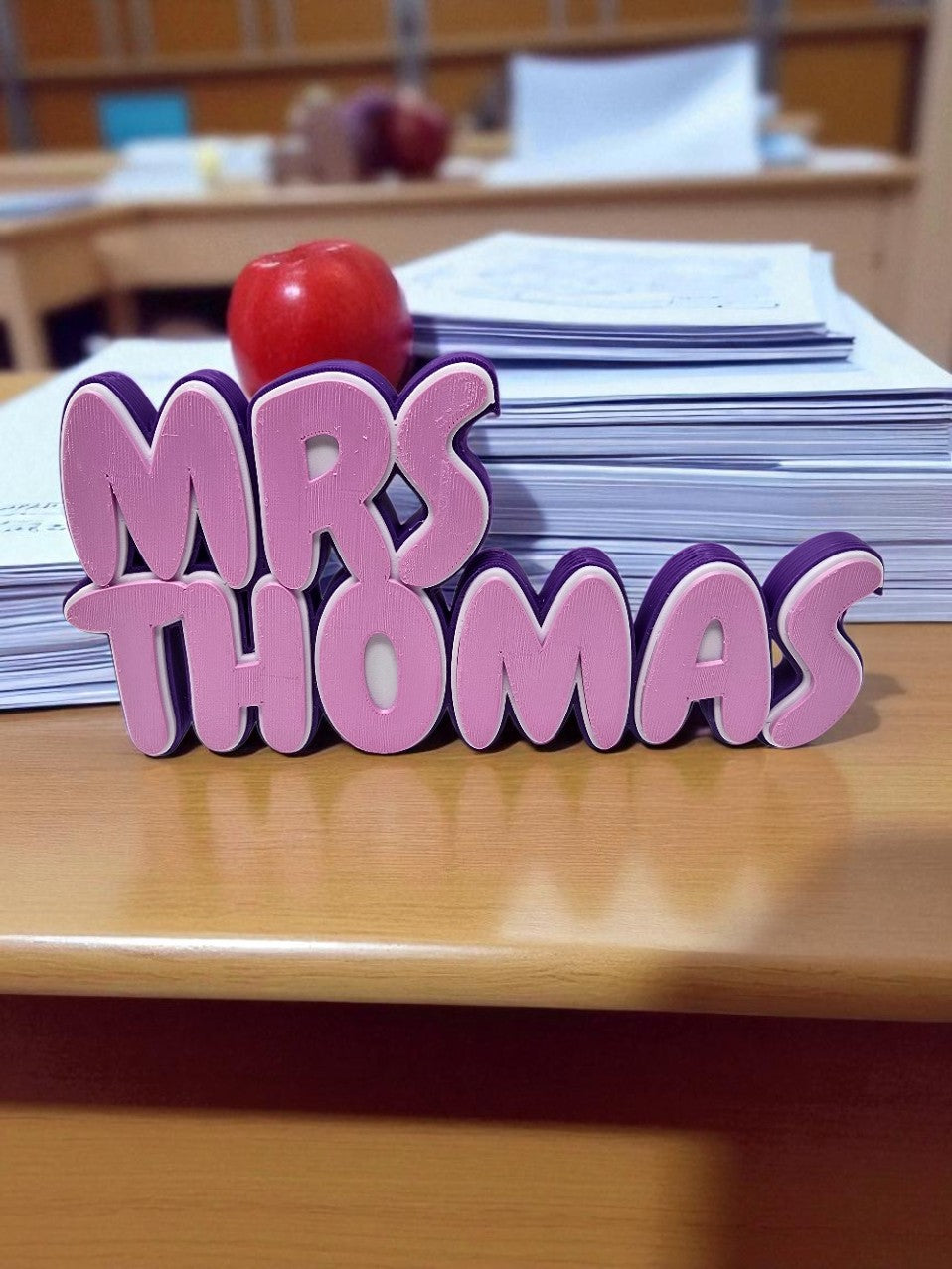 Custom 3D Printed Nameplate | Teacher nameplate | Personalized Desk Sign | Unique Gift for Office, School, or Car