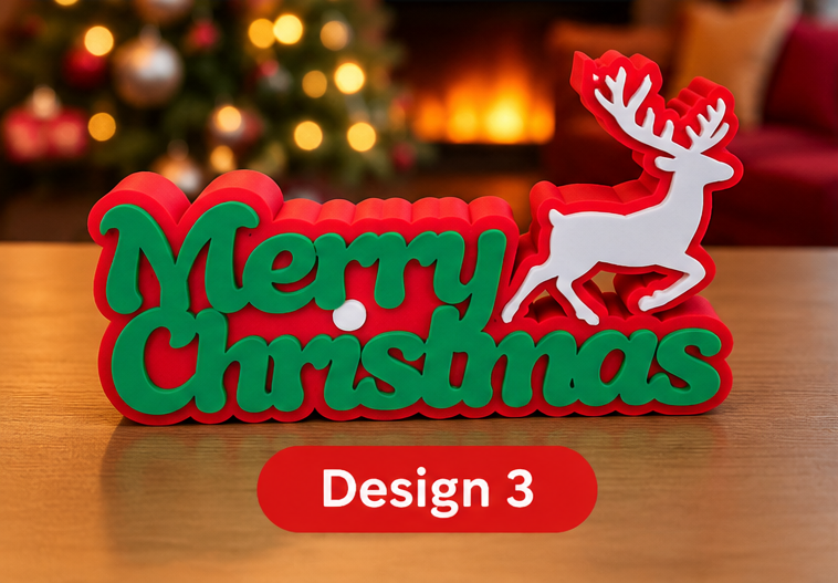 Merry Christmas Signs – 3D Printed Festive Decorations