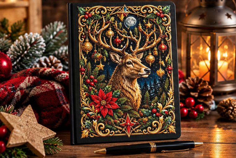 Decorative A5 Hardback Journals – Fantasy, Nature & Christmas Designs