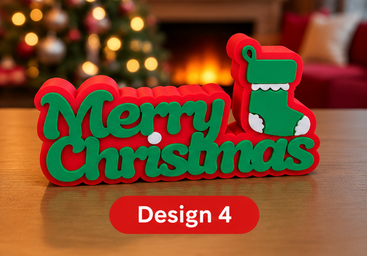 Merry Christmas Signs – 3D Printed Festive Decorations