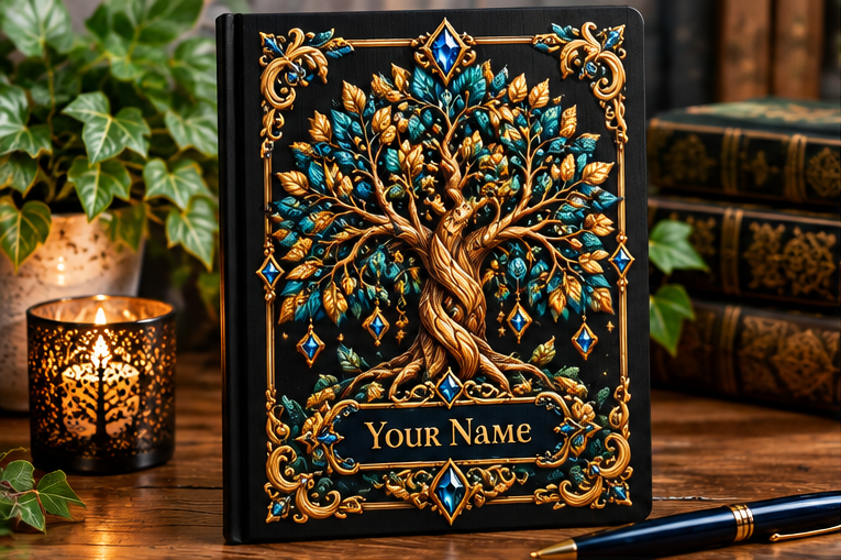Personalised A5 Hardback Journal – Custom Name & Raised UV Printed Design
